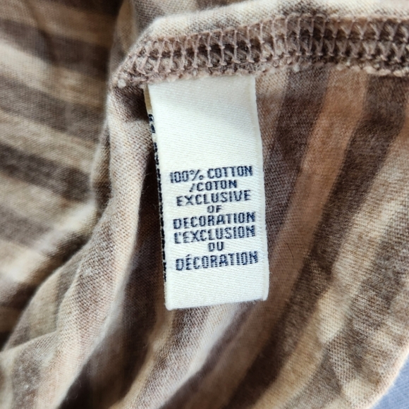 Abercrombie Kids Striped Beige & Brown Lace Detail Camisole Spaghetti Strap Top - Picture 6 of 6